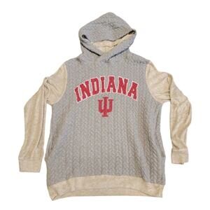 Indiana Hoosiers Quilted Hoodie Sweatshirt Women’s Flying Colors USA Made M